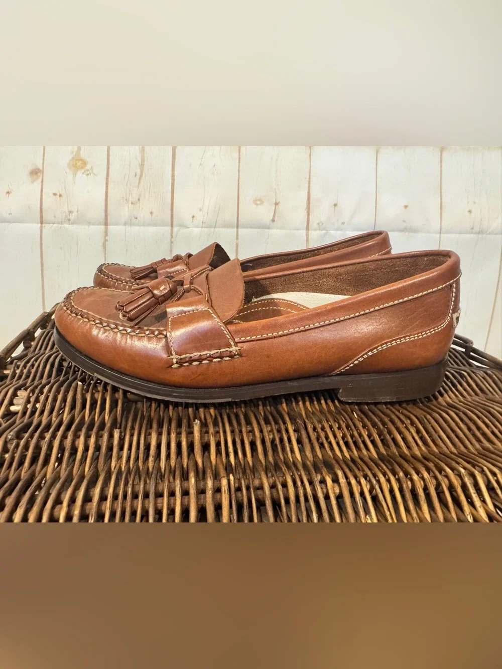 R. Bryant LTD Men’s Leather Loafers Shoes Luxury Boutique VA Tan Camel 8.5 M
